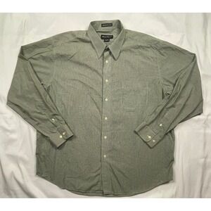Eddie Bauer Men‎ Shirt XXL Blue White Striped Button Up Wrinkle Resist Relaxed